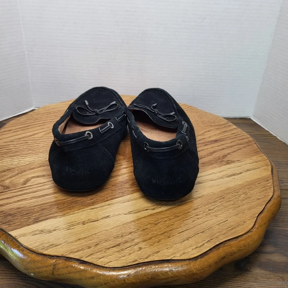 Vionic Virginia Black Suede Loafers Shoes Moccasins Orthapedic Flats‎ Women's 9
